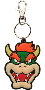Super Mario 3D Bowser Face Rubber Keychain