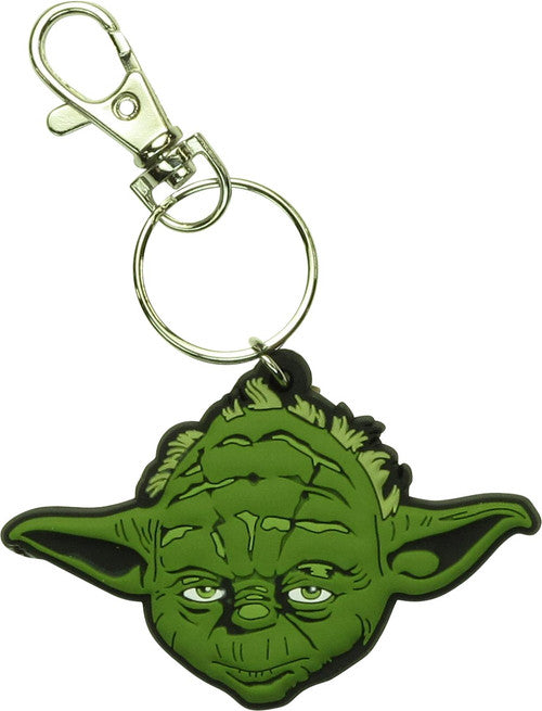 Star Wars 3D Yoda Face Rubber Keychain