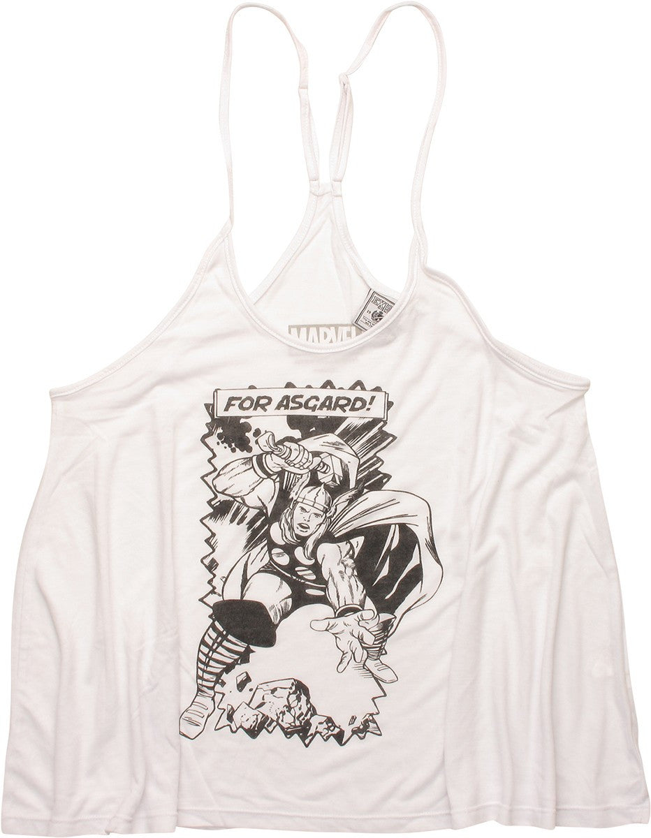 Thor For Asgard Drape Racer Strap Ladies T-Shirt