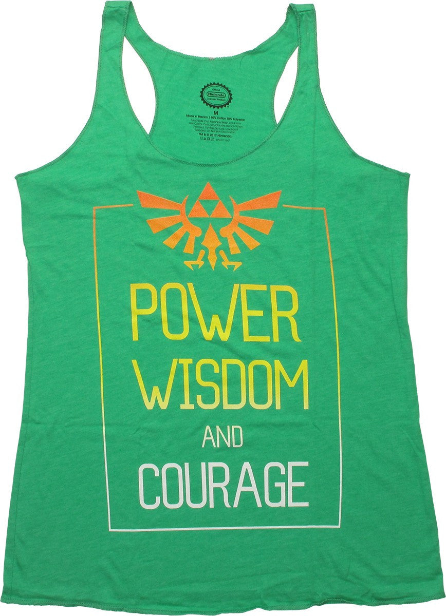 Zelda Power Wisdom and Courage Ladies Tank Top