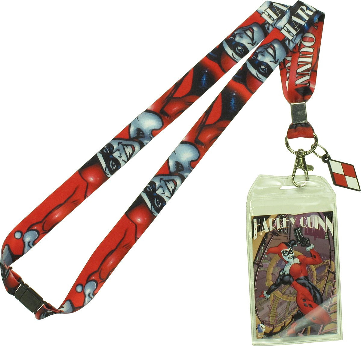 Harley Quinn Smile Pose Comic Charm Lanyard