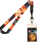 Space Cat Orange Lanyard