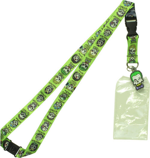 Suicide Squad Skull Characters Charm Lanyard