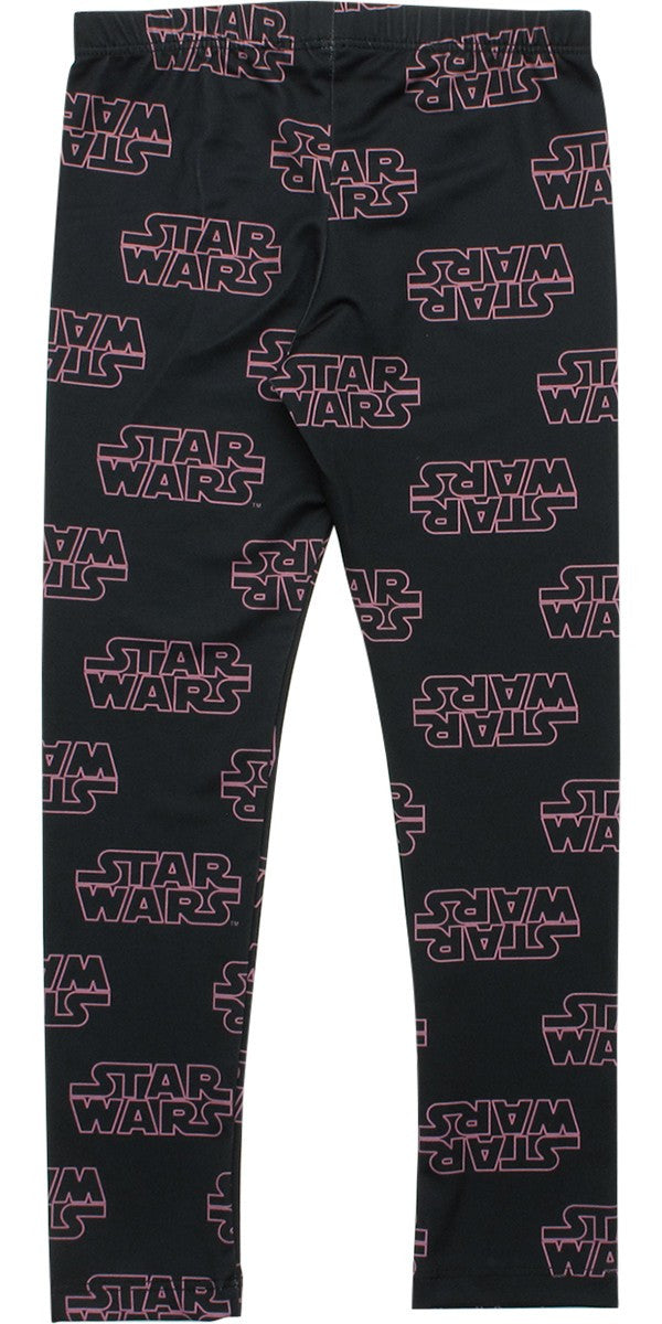 Star Wars Pink Logo Juvenile Leggings
