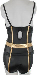 Batman Costume Satin and Mesh Bodysuit