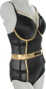 Batman Costume Satin and Mesh Bodysuit Stylin Online Batman Costume Satin and Mesh Bodysuit Stylin Online