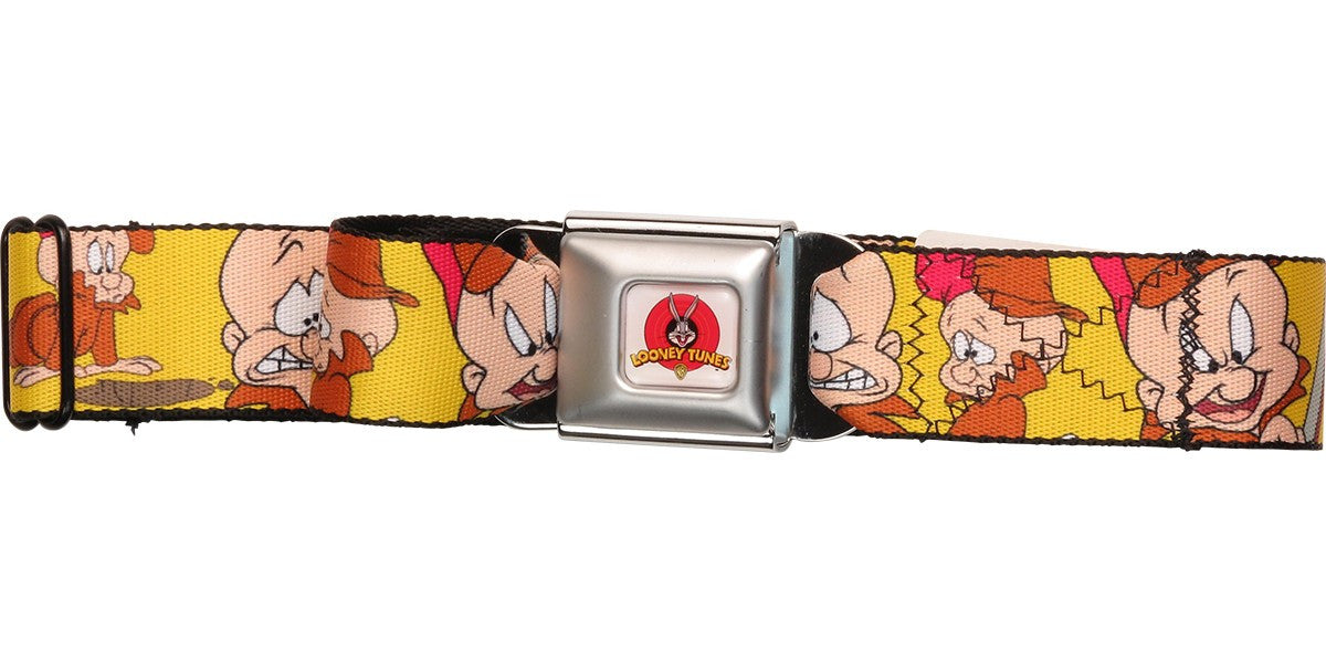 Looney Tunes Elmer Fudd Expressions Yellow Seatbelt Mesh Belt