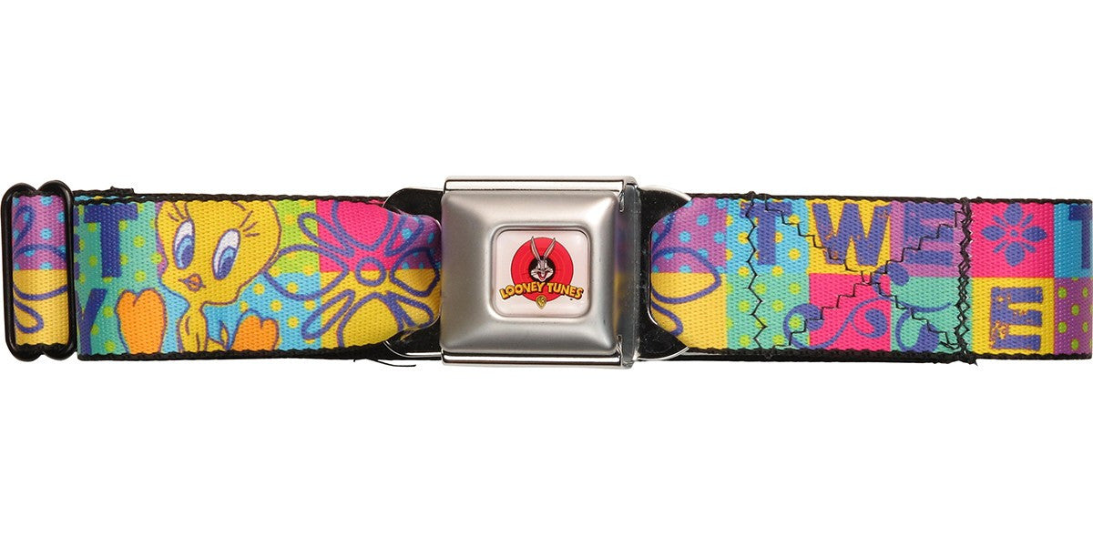 Looney Tunes Tweety Bird Squares Seatbelt Mesh Belt