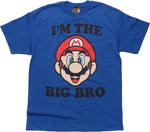 Mario I'm The Big Bro Royal Blue Youth T-Shirt