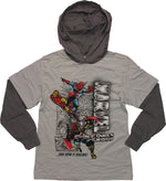 Marvel Begins Hooded Long Sleeve Youth T-Shirt