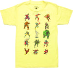 Marvel Characters Yellow Juvenile T-Shirt