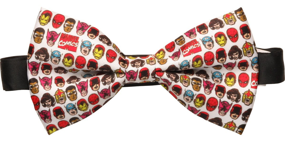 Marvel Comics Heroes Heads All Over Bow Tie