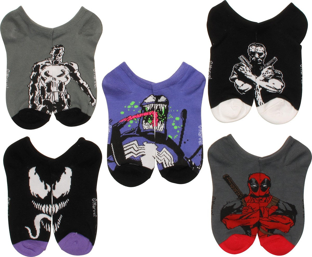 Marvel Comics Mixed 5 Pair Ankle Socks Set