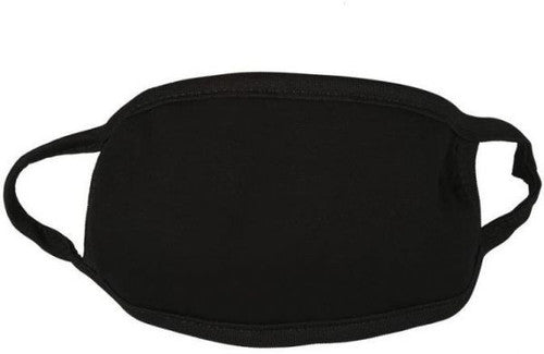 Non Medical Black Ribbed 2 Pack Face Mouth Mask