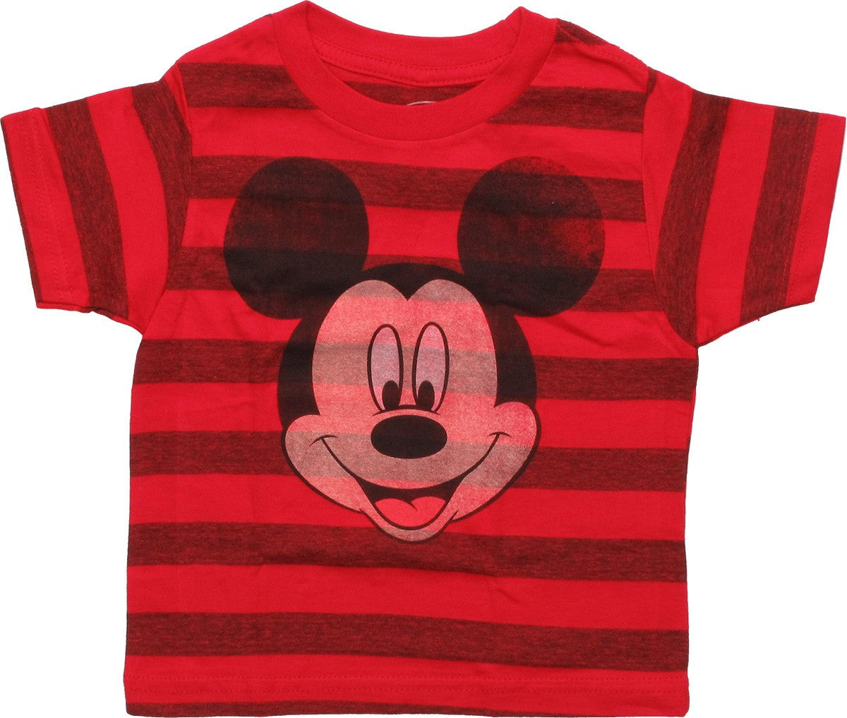 Mickey Mouse Face Striped Red Infant T-Shirt