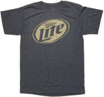 Miller Lite Black and White Logo Navy T Shirt Sheer