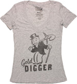 Monopoly Gold Digger Deep V Neck Baby Tee