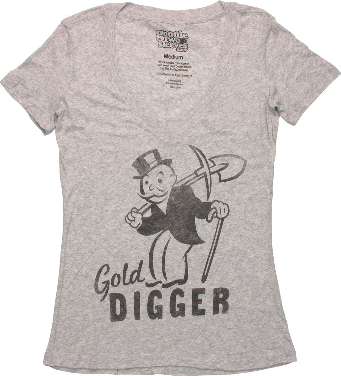 Monopoly Gold Digger Deep V Neck Baby Tee