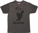 Monopoly Player Charcoal T Shirt Sheer