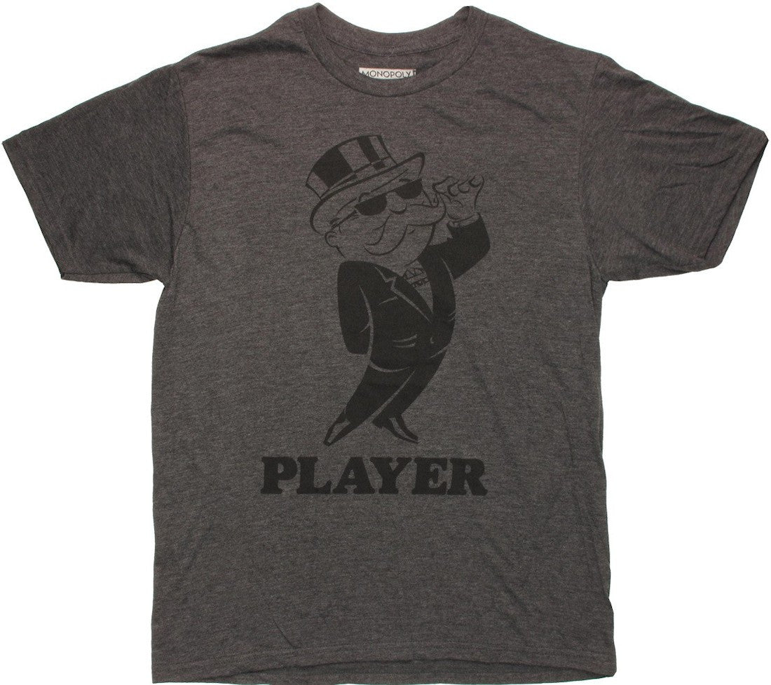 Monopoly Player Charcoal T Shirt Sheer