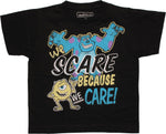 Monsters Inc Scare Care Black Juvenile T Shirt