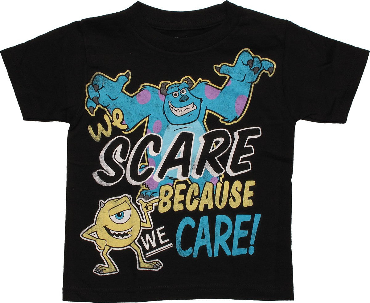 Monsters Inc Scare Care Black Toddler T Shirt