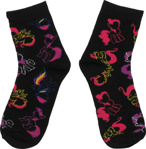 My Little Pony Characters Black Crew Socks