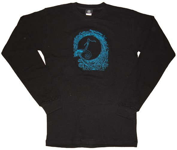 Nightmare Before Christmas Blue Swirl Long Sleeve T-Shirt Sheer
