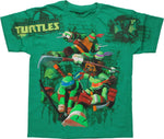 Ninja Turtles Group Shoulder Print Youth T Shirt