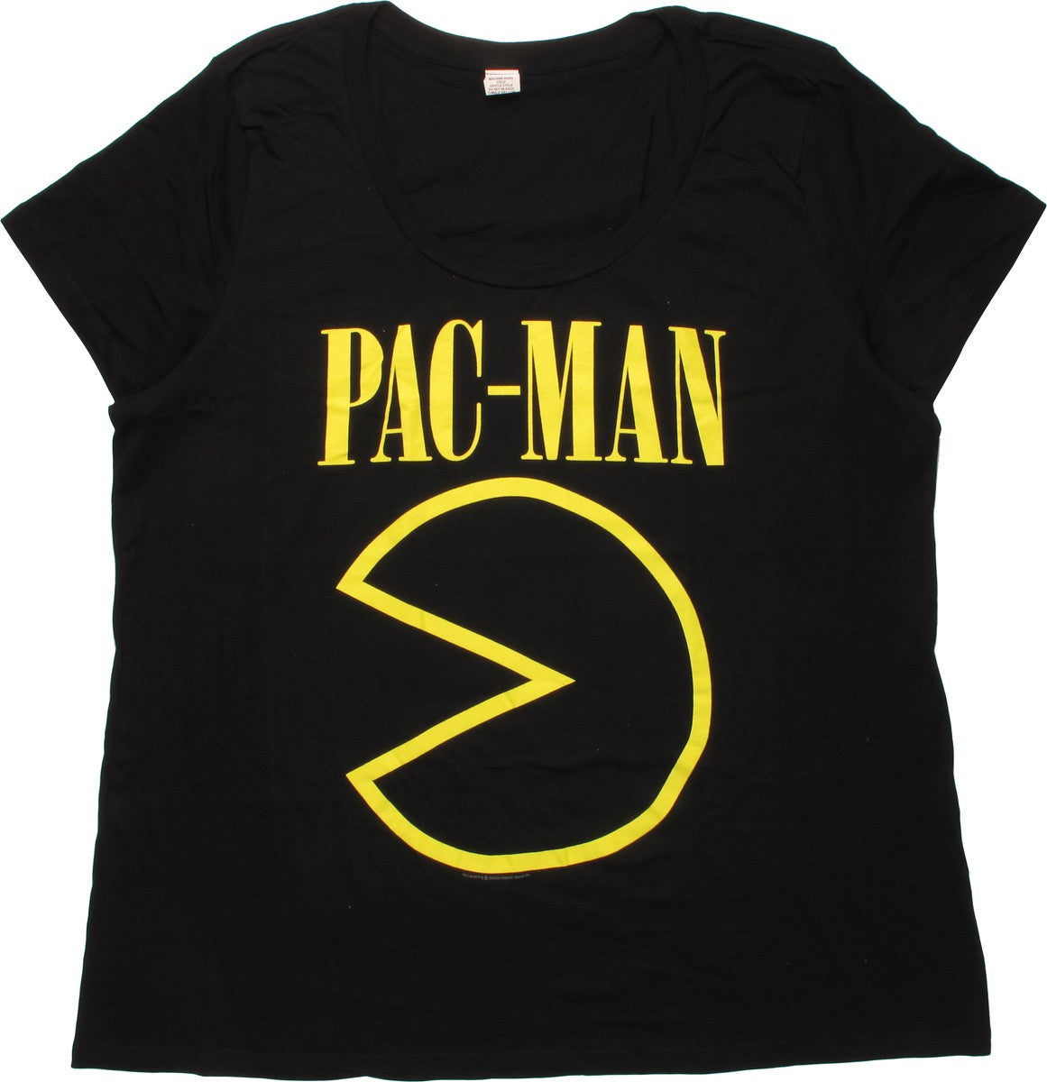 Pacman Outline Under Name Ladies T-Shirt