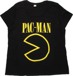 Pacman Outline Under Name Ladies T-Shirt