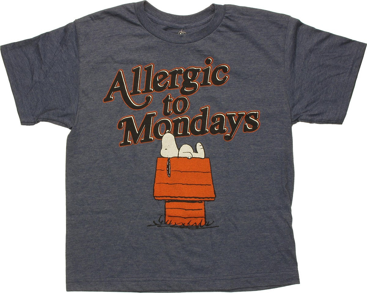 Peanuts Allergic Mondays Youth T Shirt
