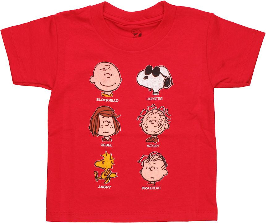 Peanuts Character Labels Toddler T Shirt