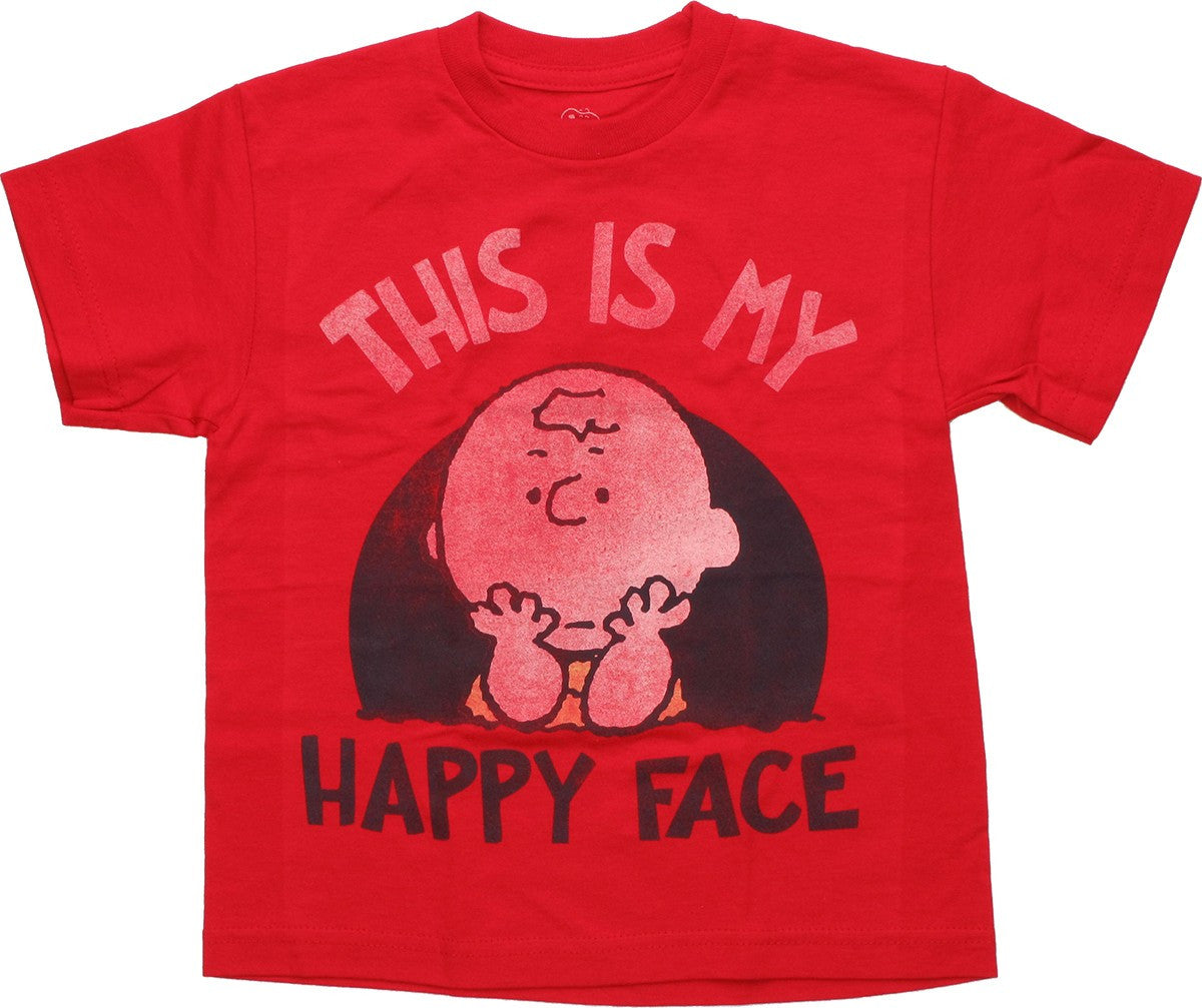 Peanuts Charlie Happy Face Juvenile T Shirt