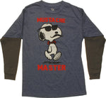 Peanuts Mustache Master Long Sleeve Youth T Shirt