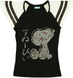 Peanuts Snoopy Contrast Sleeve Juniors T-Shirt