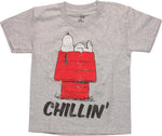 Peanuts Snoopy Chillin Gray Juvenile T Shirt