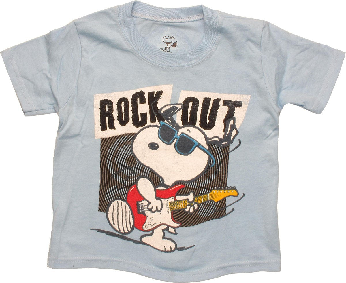 Peanuts Snoopy Rock Out Light Blue Toddler T-Shirt