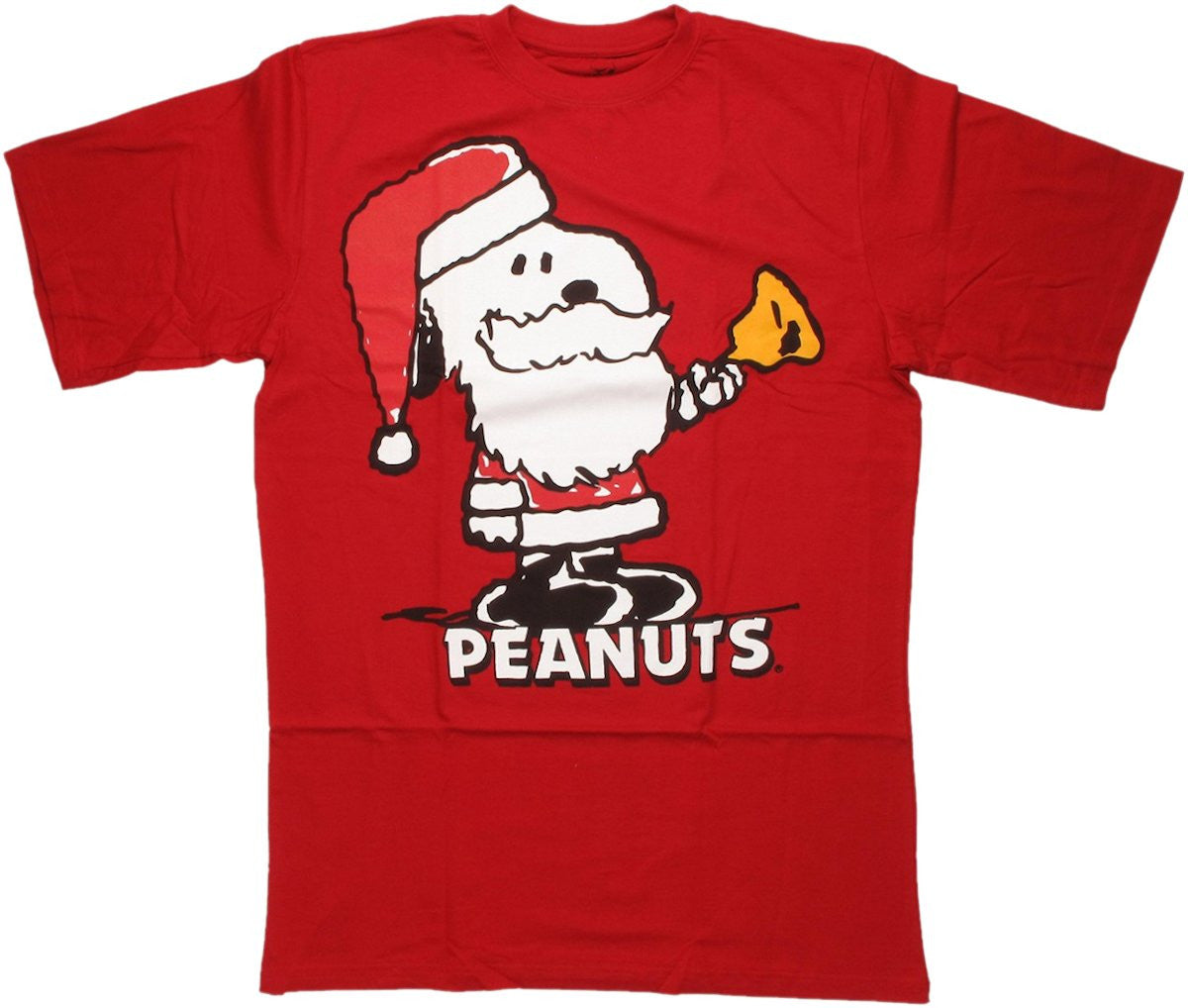 Peanuts Snoopy Santa Bell T Shirt