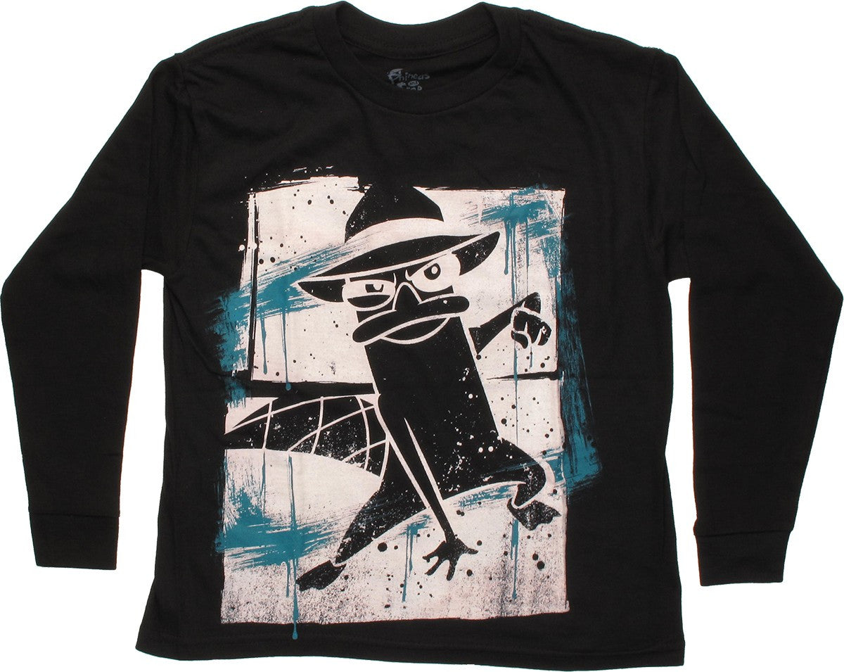 Phineas and Ferb Blue Streak Long Sleeve Youth T Shirt