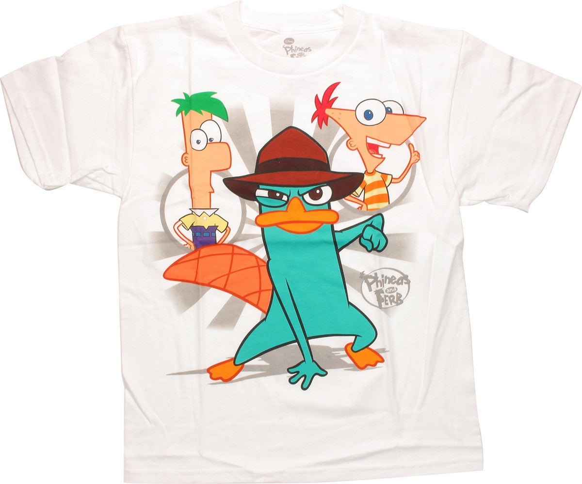 Phineas and Ferb Hero Stance Youth T Shirt