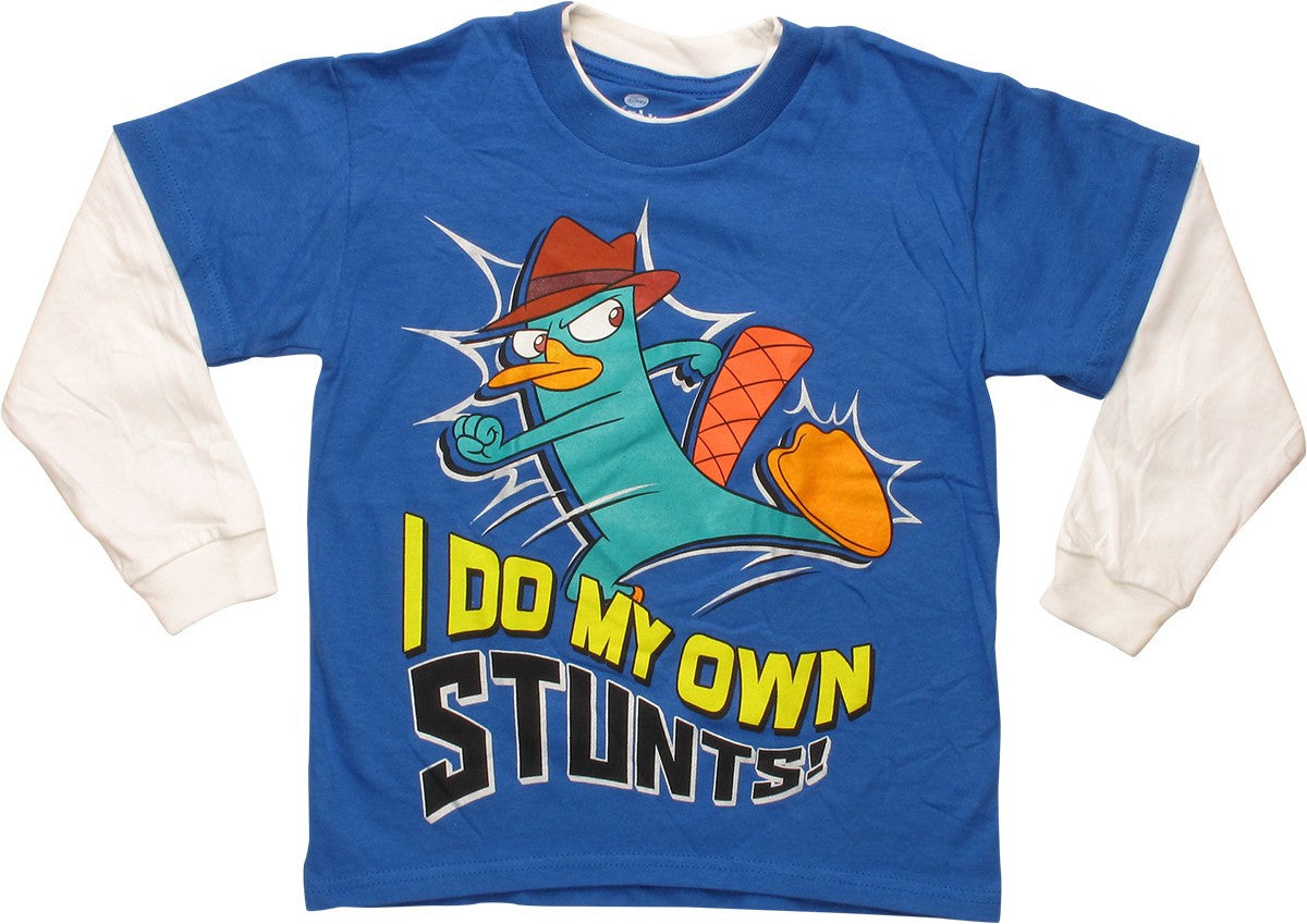 Phineas and Ferb Perry Stunts LS Juvenile T-Shirt