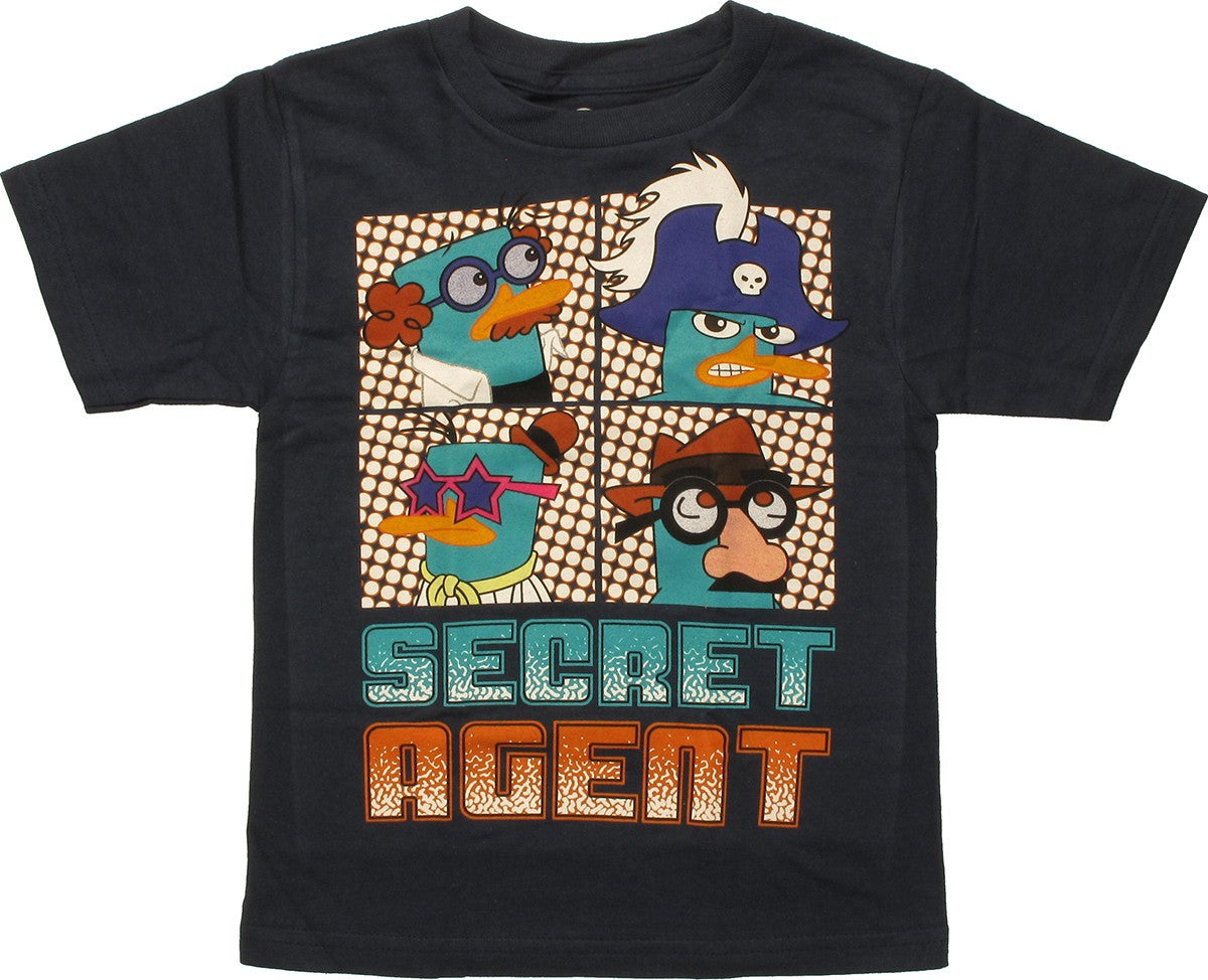 Phineas and Ferb Secret Agent Navy Blue Juvenile T-Shirt
