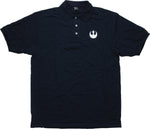 Star Wars White Rebel Logo Navy Blue Polo Shirt