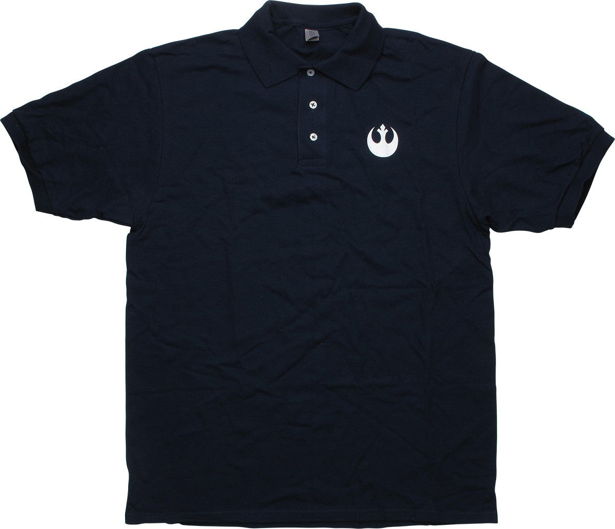 Star Wars White Rebel Logo Navy Blue Polo Shirt