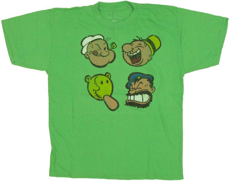 Popeye Faces Youth T Shirt