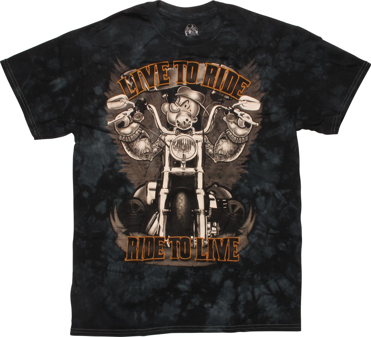 Popeye Motorcycle Live to Ride Tie Dye T-Shirt