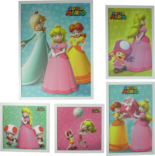 Super Mario Princesses Framed Print Artwork Set