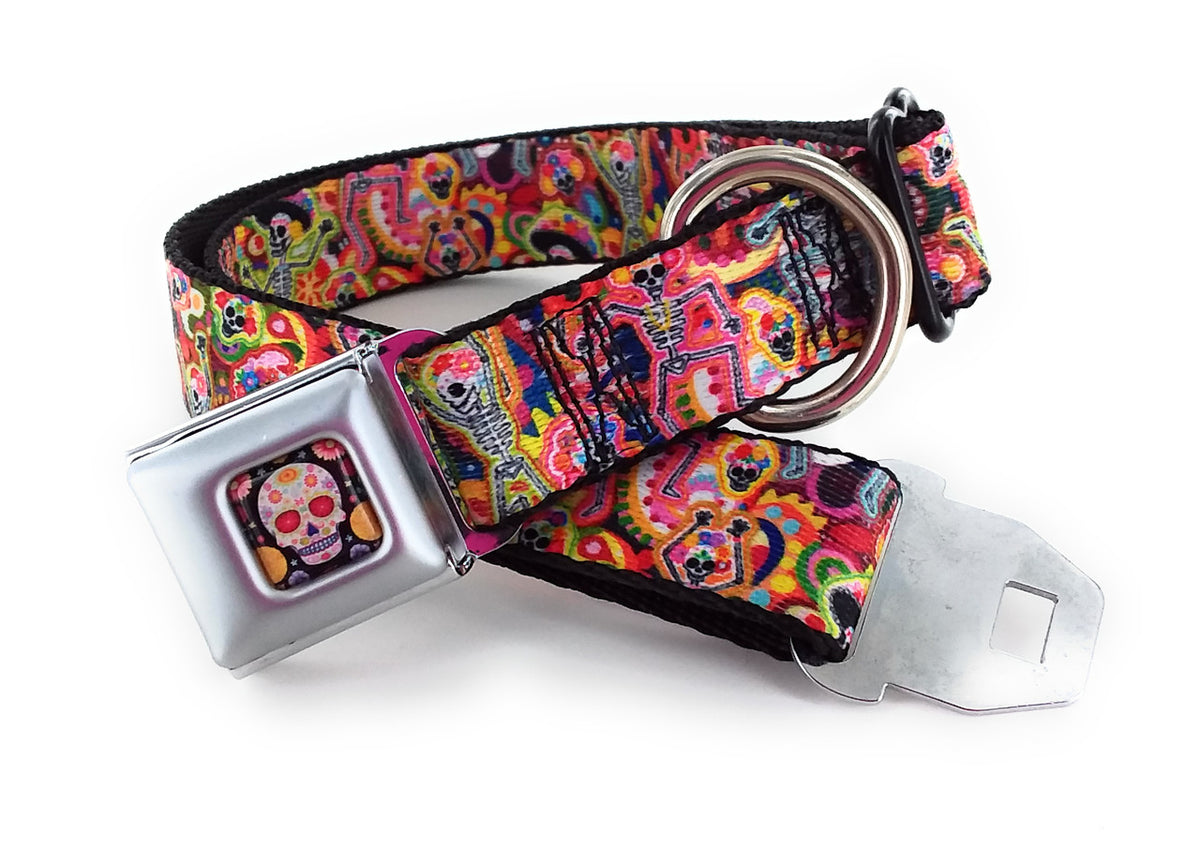 Novelty WTY002 Skulls Seat Belt Buckle Pet Collar