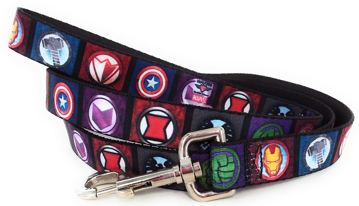 Avengers Superhero Logos Wrap 4 Foot Pet Leash